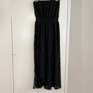 Long black strapless dress, Aqua size M